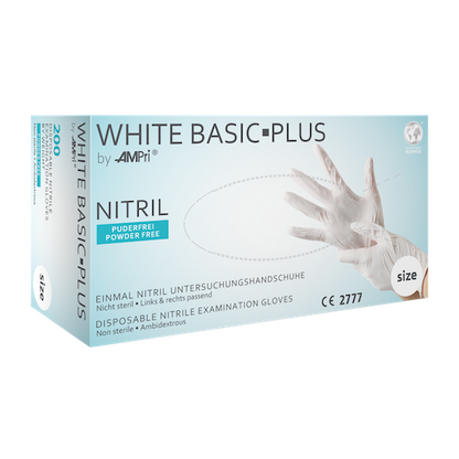 WHITE BASIC-PLUS Nitrilhandschuhe puderfrei weiß