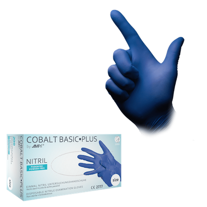 COBALT BASIC-PLUS, Nitrilhandschuhe, puderfrei, kobaltblau