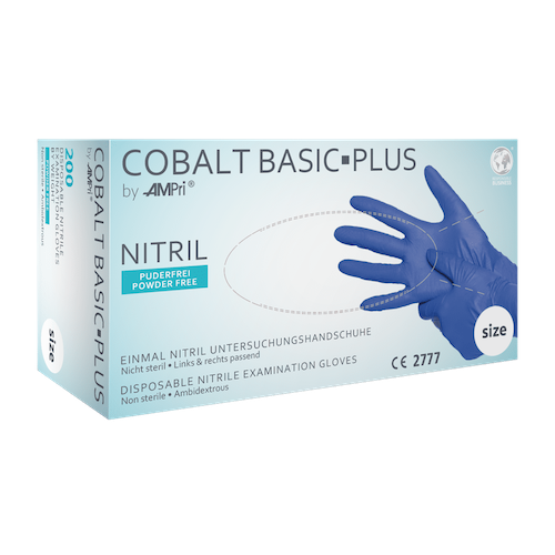 COBALT BASIC-PLUS, Nitrilhandschuhe, puderfrei, kobaltblau