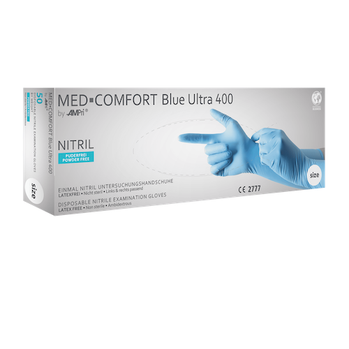 MED-COMFORT BLUE ULTRA 400, Nitrilhandschuhe puderfrei