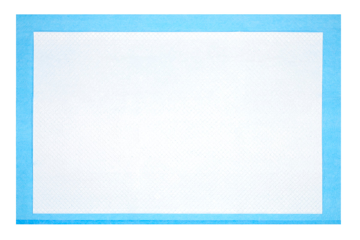 ViaMol Premium Bettschutzeinlage mit blauem Rand und weißer saugfähiger Oberfläche.