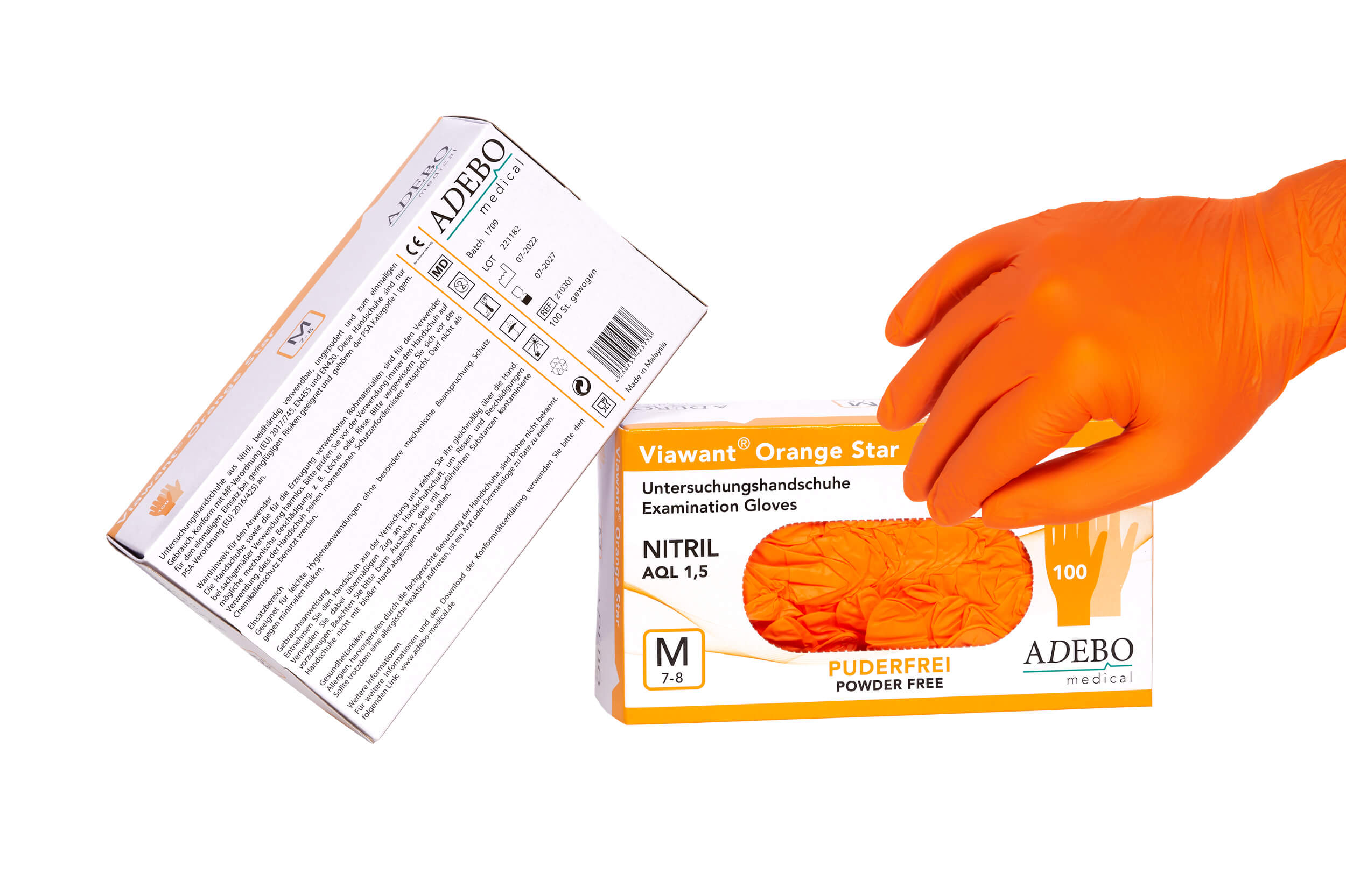 Viawant Orange Star - Einmalhandschuhe aus Nitril