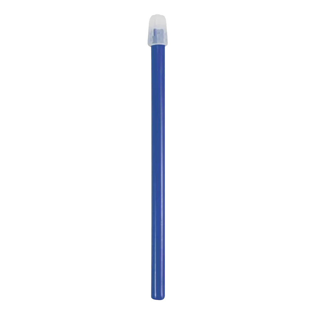 Dunkelblauer Speichelsauger mit abnehmbarem Filter auf weißem Hintergrund.