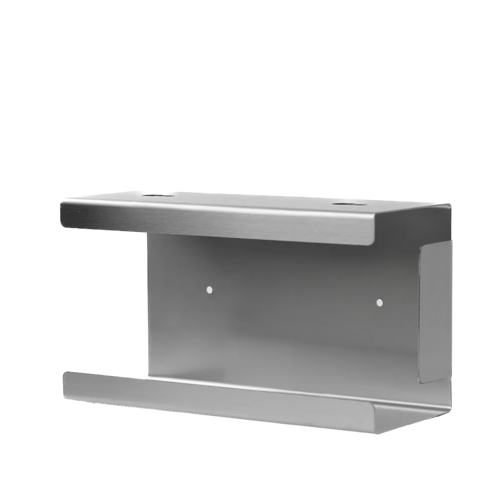 Handschuh-Dispenserhalter aus Edelstahl für Wandmontage.
