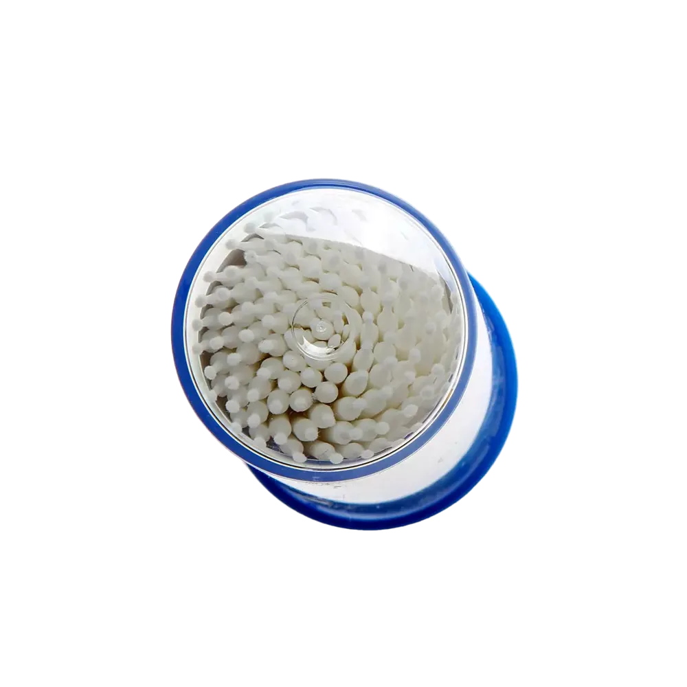 Applikatoren in Weiß, Superfein, in runder Plastikbox.