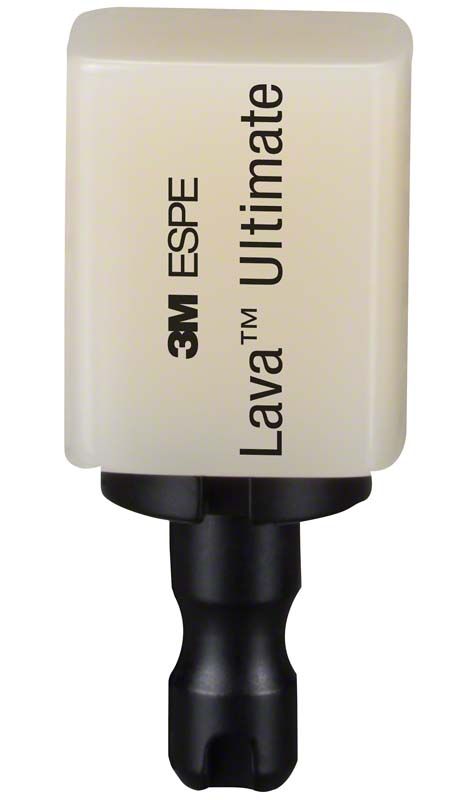 Lava™ Ultimate LT 14L A2 Dentalblock in cremefarbener Verpackung.