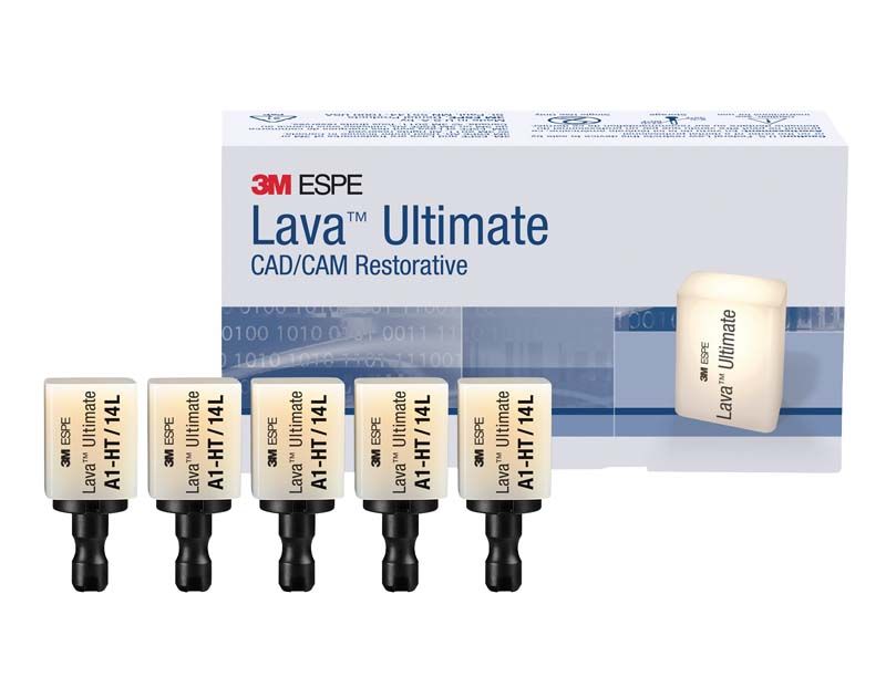 Lava™ Ultimate LT 14L A3,5 Schleifblöcke vor Verpackung für CAD/CAM Restaurationsmaterial.