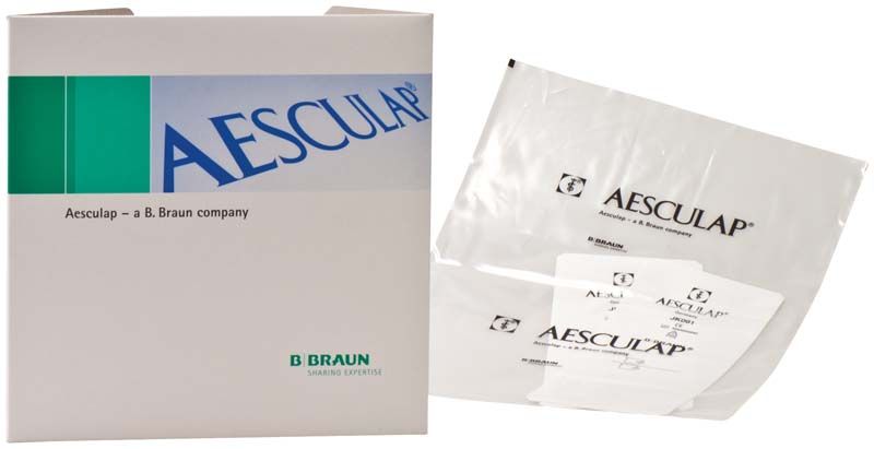 Aesculap Dauerfilter-Verpackung mit sichtbarem Logo und zwei Filtern.