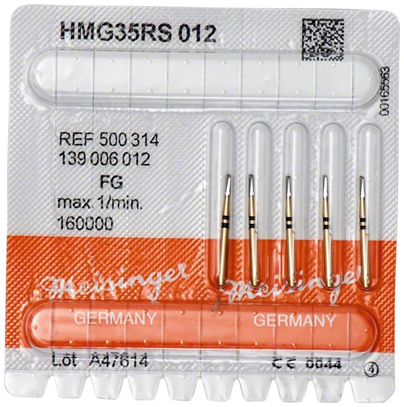 Verpackung von Edenta HM-Bohrer FG HMG35RS 012 für Dentalmedizin.