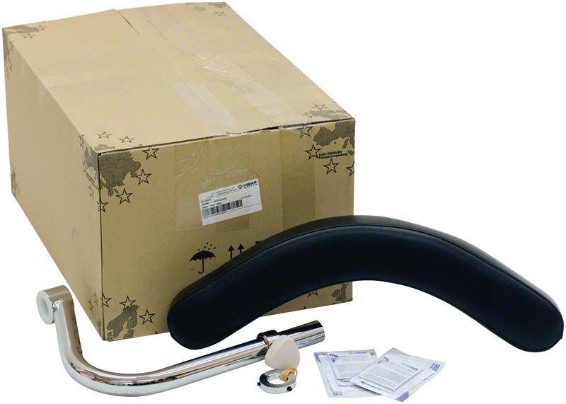 Bambach® Sattelsitz Armlehne lang mit Verpackung und Zubehörteilen.