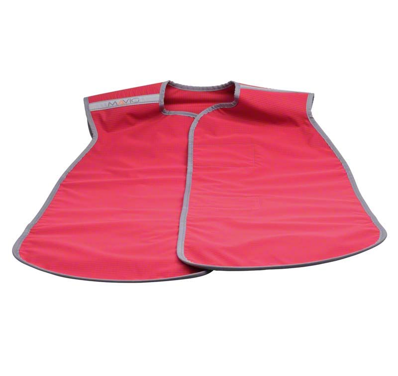 Panoramaschürze RD635 für Erwachsene in Orchidee-Farbe mit grauem Rand.