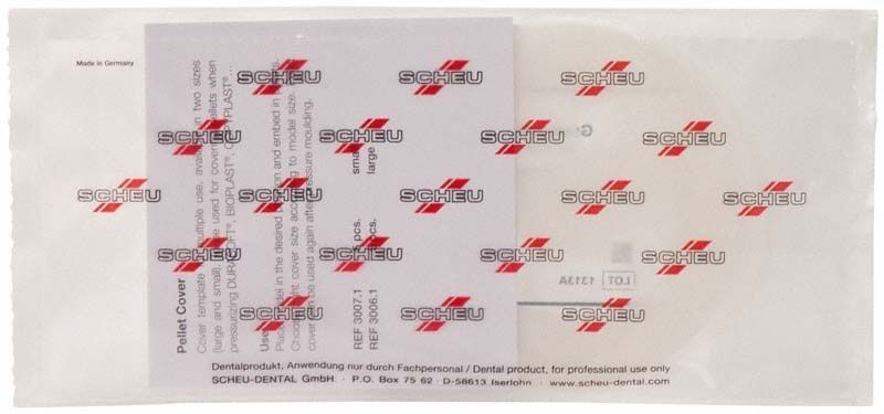 Abdeckfolie für Füllgranulat in Verpackung mit Aufdruck "Scheu".
