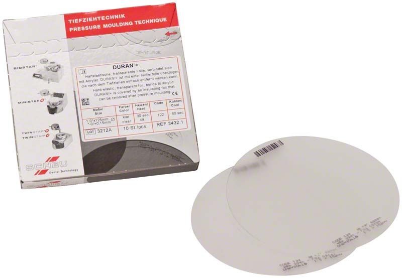 Hochwertige DURAN®+ Tiefziehfolien für dentalmedizinische Anwendungen.