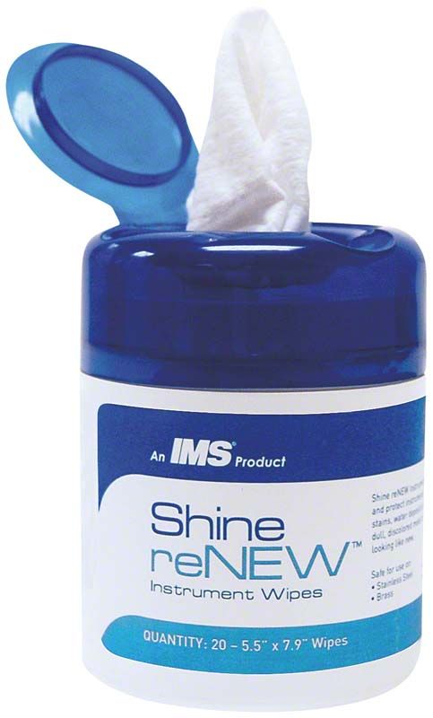 IMS Shine reNEW Instrumentenreinigungstücher im blauen Spender.