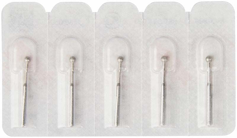 Diamantschleifer FG 801L 023 in Blisterverpackung für Zahnbehandlungen.