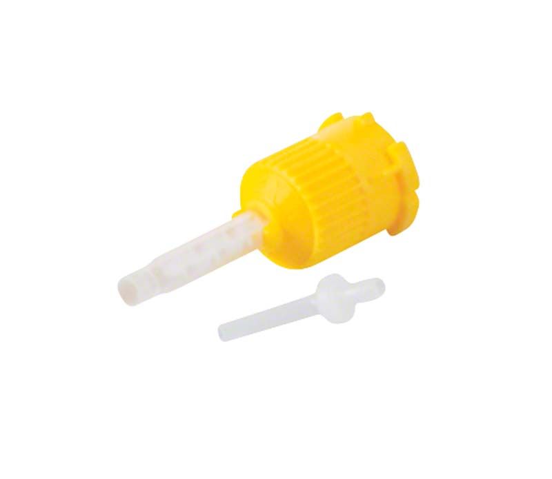 Gelbe RelyX™ Unicem 2 Automix Mischkanüle mit Intraoral-Tip.