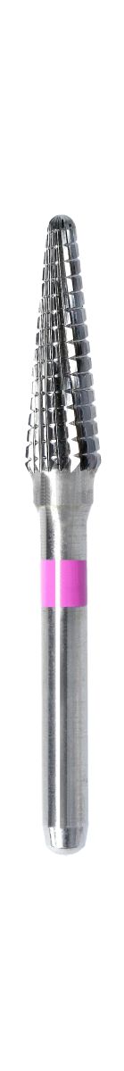 Hartmetallfräser Querhieb 200 134 040 mit konischer Spitze und lila Markierung.