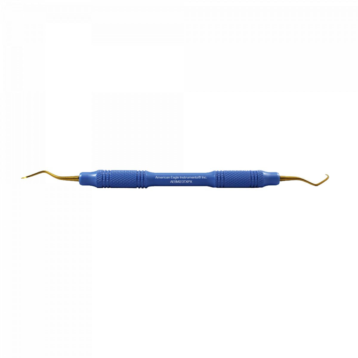 American Eagle XP ProThin Scaler M23 mit blauer, ergonomischer Griffoberfläche.