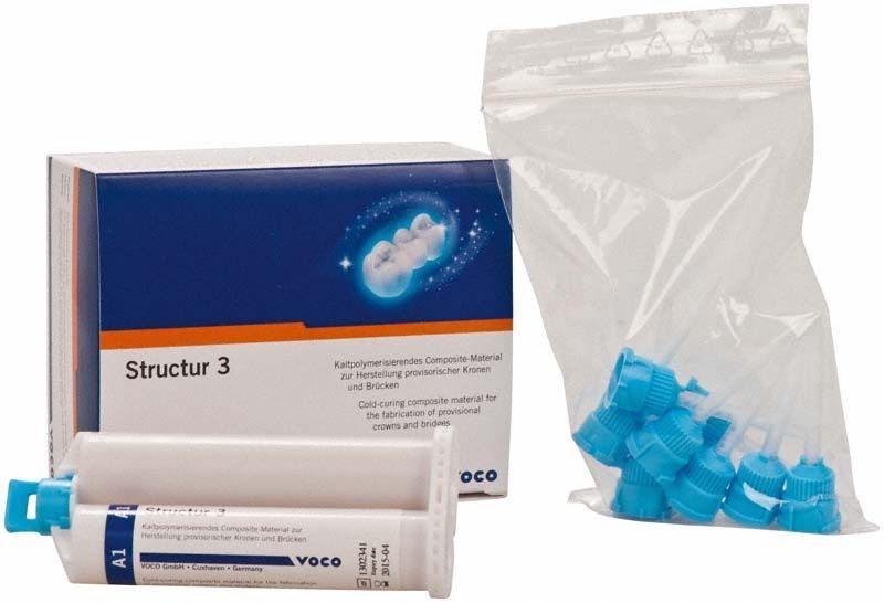 Structur 3 Kartusche A1 50ml mit blauen Verschlusskappen und Verpackung.