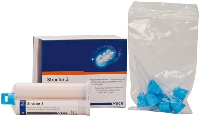 Kartusche Structur 3 BL 50ml mit Verpackung und Mischdüsen.