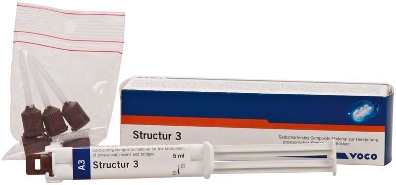 Structur 3 QM Spritze A3 5ml mit Verpackung und Mischkanülen.