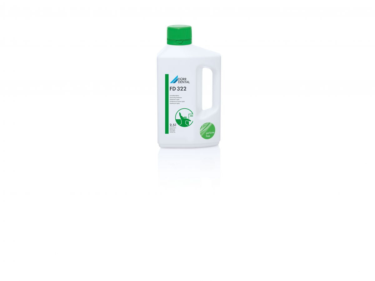 Flasche FD 322 perfume free Desinfektionslösung, 2,5 Liter für Dentalbereich.