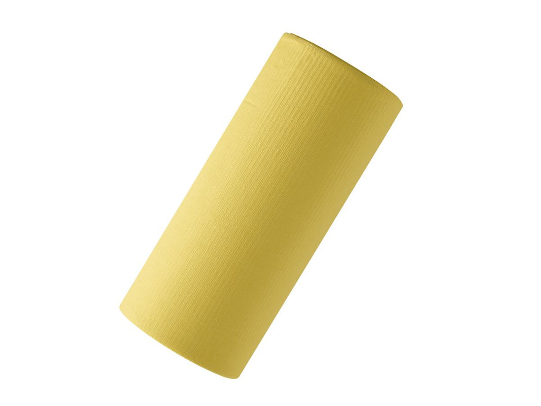 Monoart Patientenumhang beschichtet in Gelb, aufgerollt dargestellt.