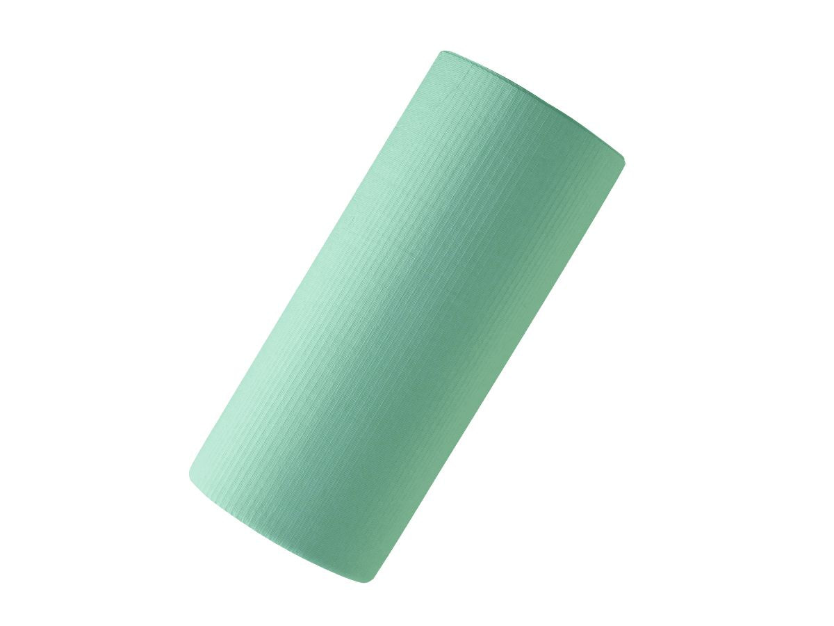 Monoart Patientenumhang in mintgrün, saugfähige Zellulose mit Polyethylenschicht.