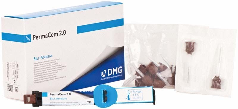 PermaCem 2.0 Refill transparent mit Verpackung und Zubehörteilen.