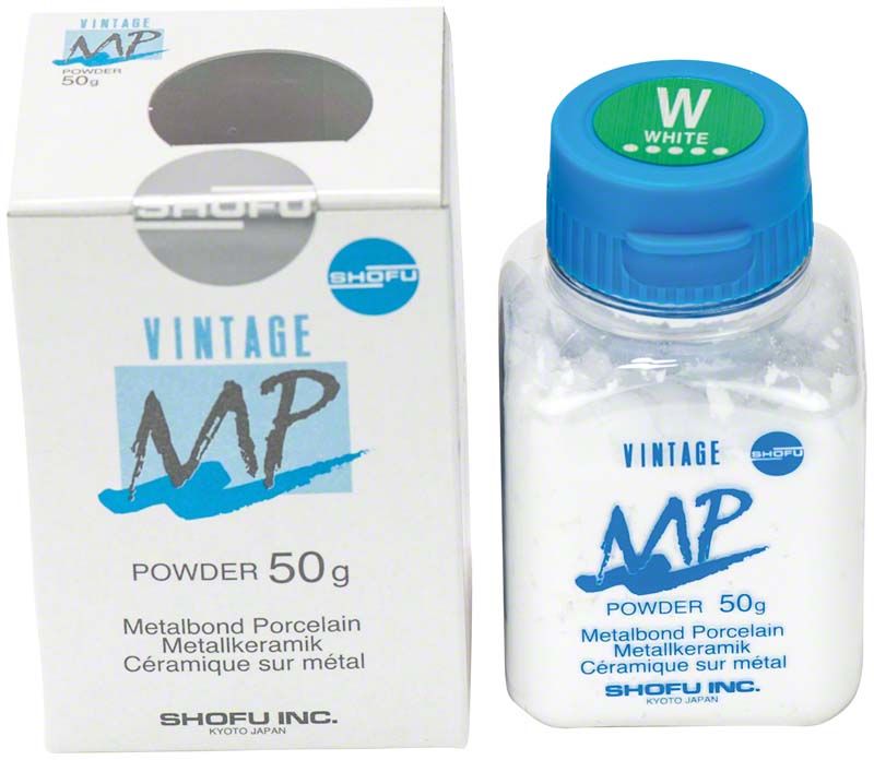Vintage MP Effektmasse 50g W Verpackung und Flasche in Weiß.