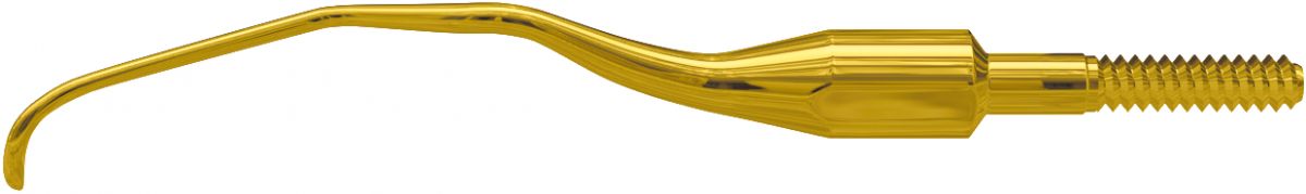 Einschraubbare Quik-Tip Kürettenspitze für parodontale Behandlungen.