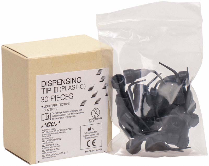 Dispensing Tips III Plastik in transparenter Verpackung mit 30 Stück Inhalt.