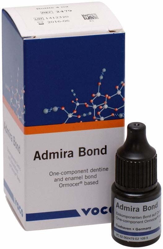 Admira Bond Flasche vor Verpackung mit Molekülgrafik und Produktinformationen.