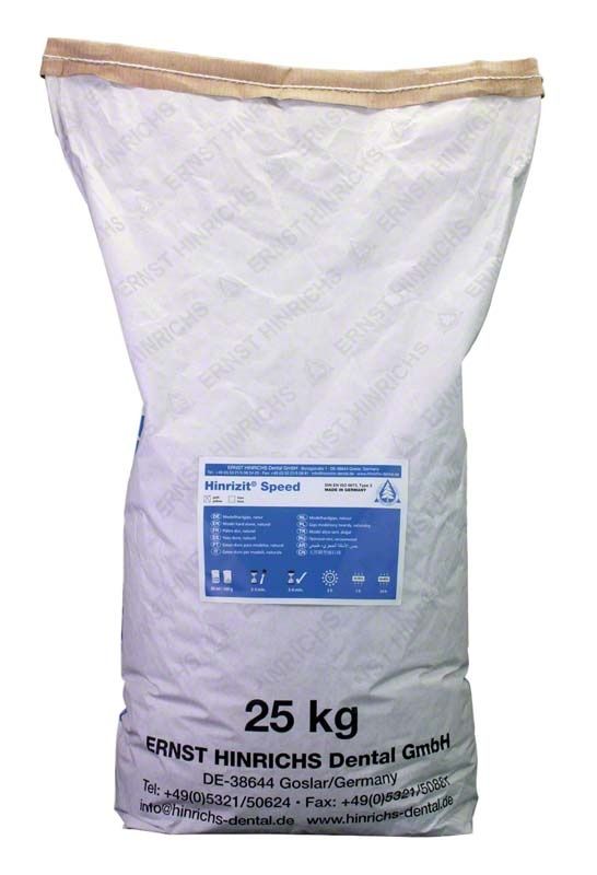 Hinrizit® Speed gelb, 25kg Sack, mit Produktinformationen auf der Verpackung.