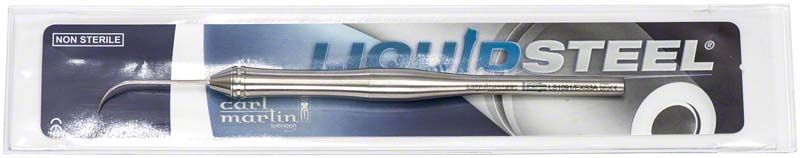 Zahnsonde LiquidSteel® Figur EXS3A in Verpackung mit gebogenem Ende.