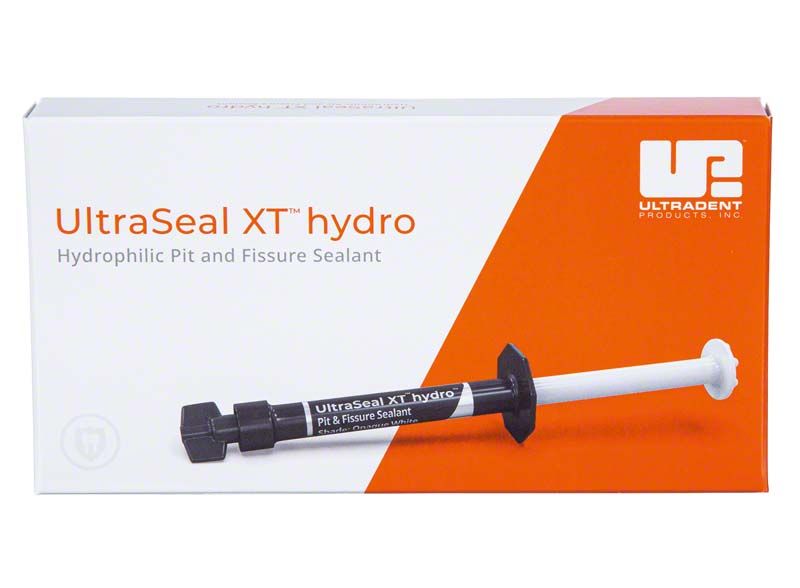 UltraSeal XT hydro Opaque White Refill auf Produktverpackung mit Spritze.