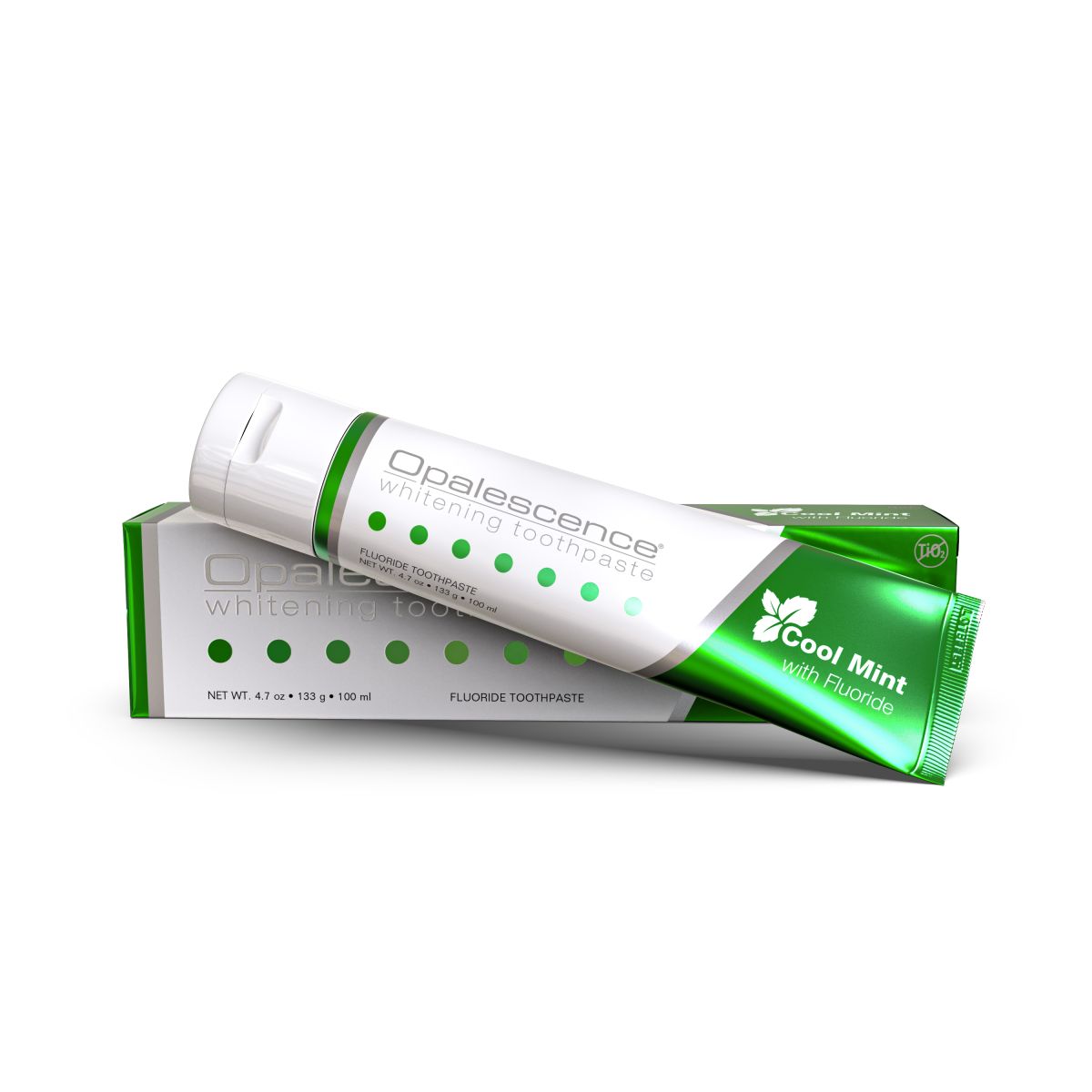 Opalescence™ Zahncreme Original in grün-weißer Verpackung, 133g Tube.