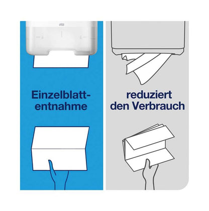 Einzelblattentnahme und reduzierter Verbrauch bei Tork Advanced Handtüchern.