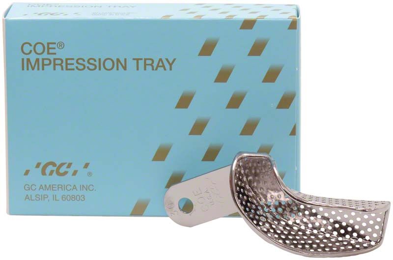 Perforierter metallischer Abformlöffel COE® für OK links / UK rechts.