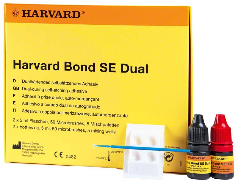 Harvard Bond SE Dual Originalpackung mit zwei Flaschen und Mischpalette.