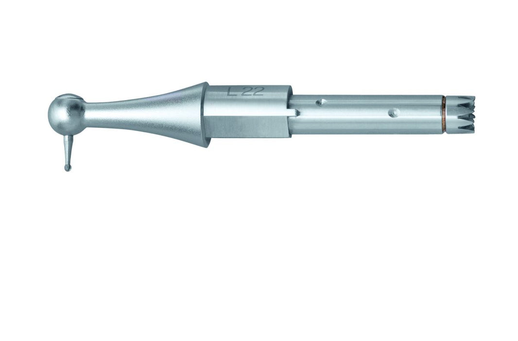 INTRA™ Kopf Typ L22, dentaler Aufsatz in silberner Farbe.