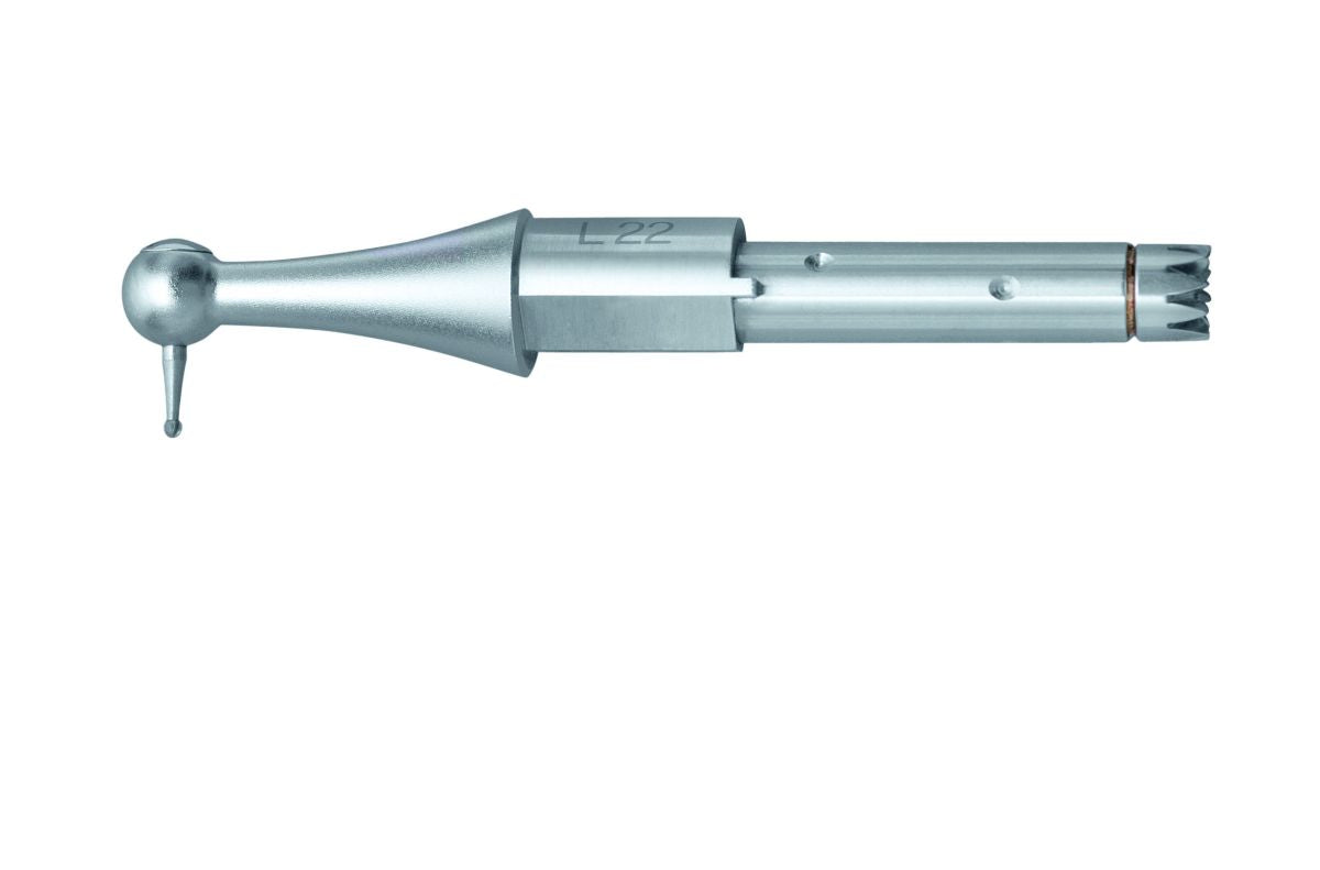 INTRA™ Kopf Typ L22, dentaler Aufsatz in silberner Farbe.