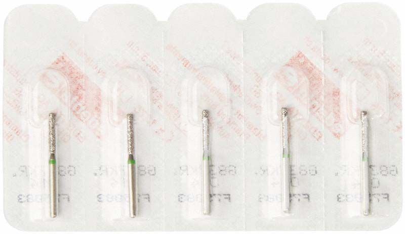 Diamantschleifer FG 837KRG 014 in Blisterverpackung für zahnmedizinische Anwendungen.