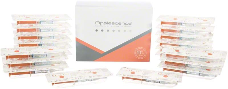 Opalescence™ PF 10% Melone Refill-Packung mit transparenten Bleaching-Schienen.