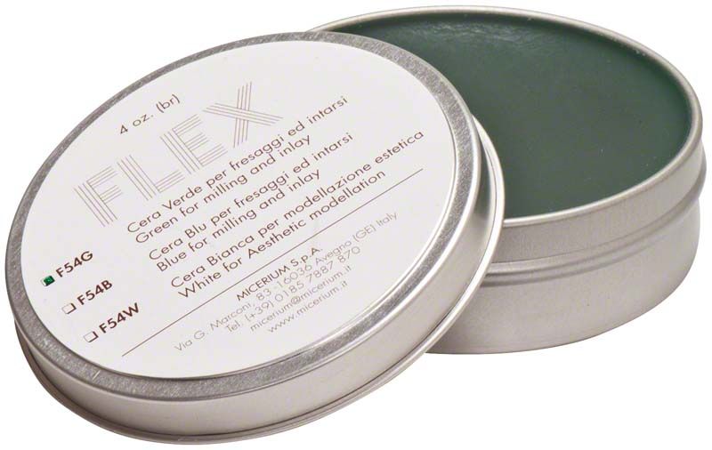 Flex EZ Wachs grün in Metallbehälter mit weißem Deckelaufdruck.