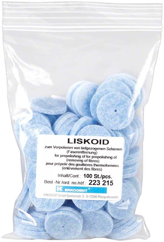 Liskoid Polierer 100 Stück in einer transparenten Kunststoffverpackung.