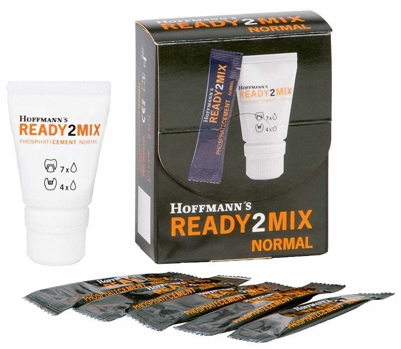 Hoffmann's Ready2Mix Pocket Karton mit einzelnen Dosierbeuteln und Tube.