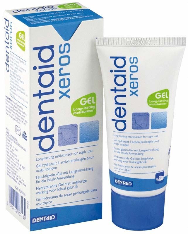 dentaid® xeros Feuchtigkeits-Gel 50ml in weißer Tube mit blauer Aufschrift