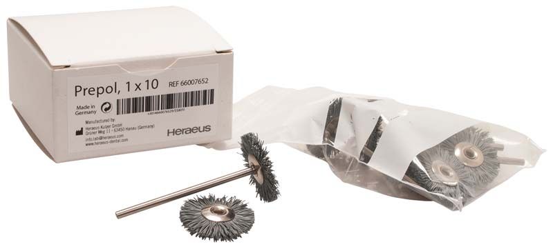 Verpackung und Inhalt des Signum® Tool Kit Prepol Refill mit Polieraufsätzen.