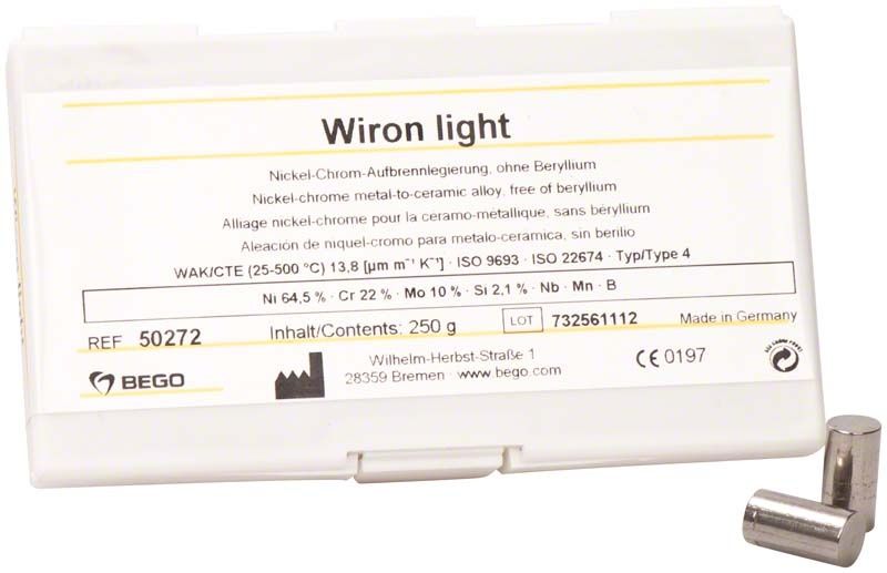 Verpackung von Wiron® light 250g mit Nickel-Chrom-Legierung.